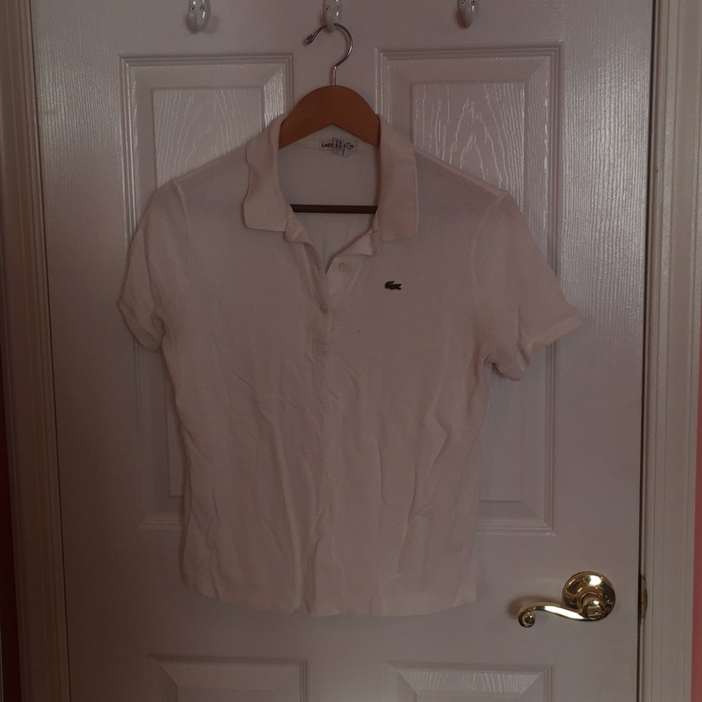 White Lacoste polo
